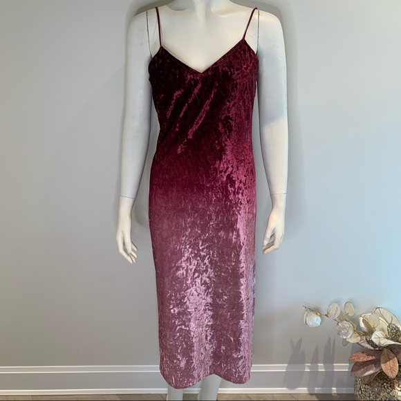 🌺2 For 20$🌺Sunset Skyline Burgundy Ombré Velvet Dress Ev0052 - Picture 1 of 8